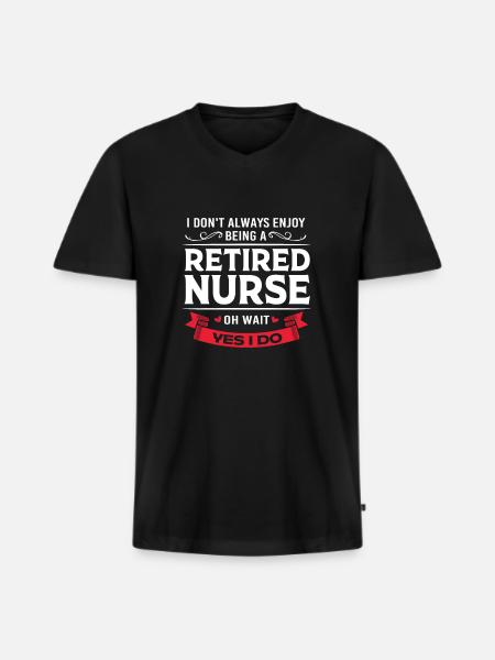 Krankenschwester Rente - Männer Premium Bio T-Shirt mit V-Ausschnitt - Schwarz