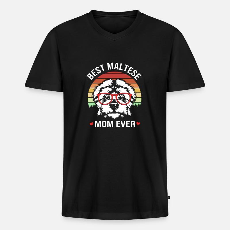 Malteser - Männer Premium Bio T-Shirt mit V-Ausschnitt - Schwarz