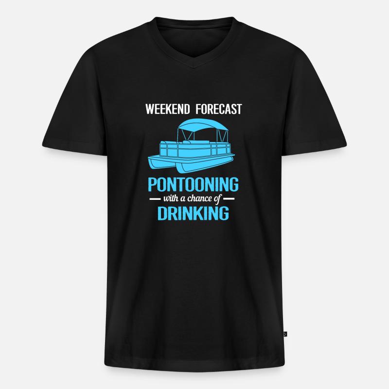 Pontonboot Boot Boote - Männer Premium Bio T-Shirt mit V-Ausschnitt - Schwarz