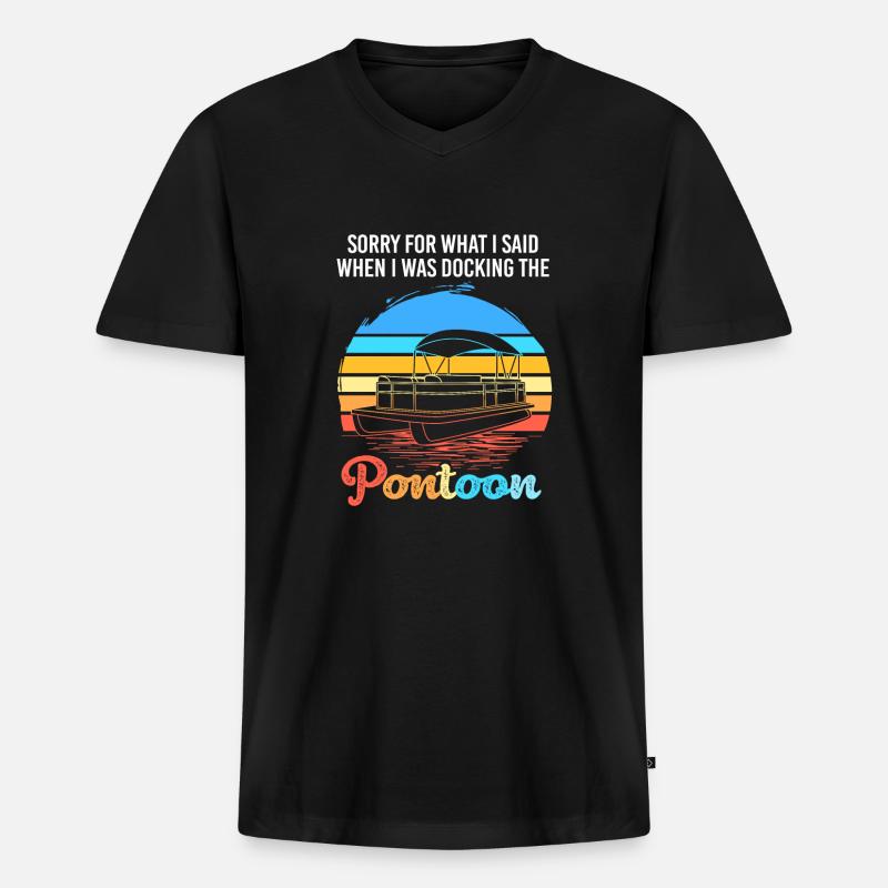 Pontonboot Boot Boote - Männer Premium Bio T-Shirt mit V-Ausschnitt - Schwarz