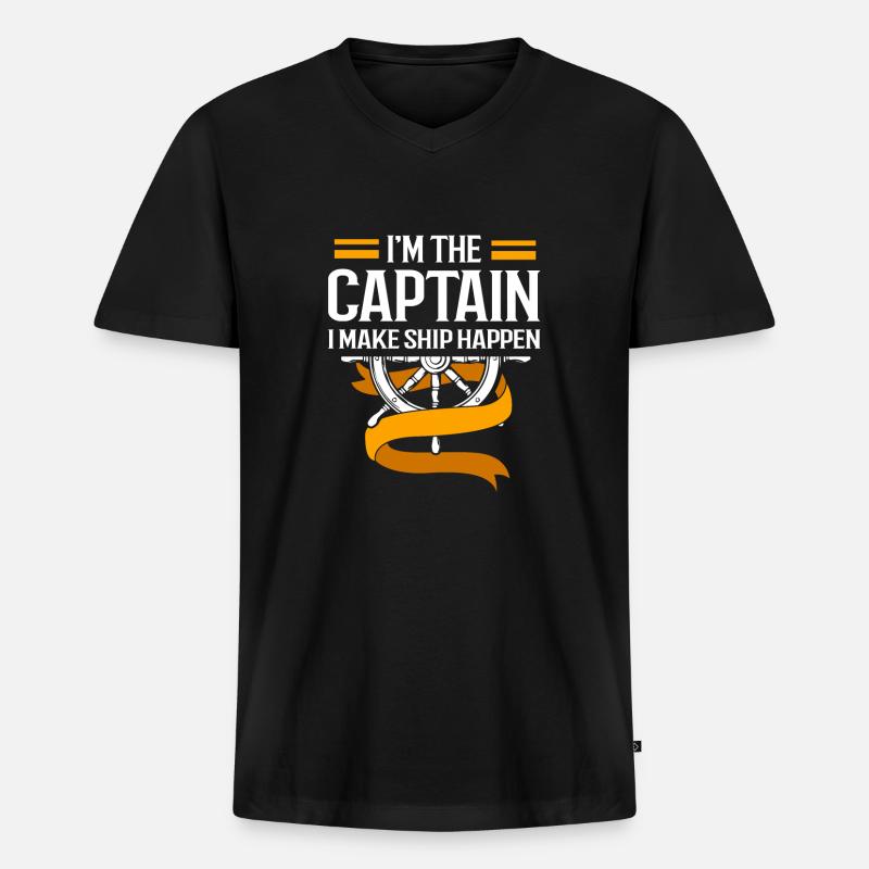 Pontonboot Boot Boote - Männer Premium Bio T-Shirt mit V-Ausschnitt - Schwarz