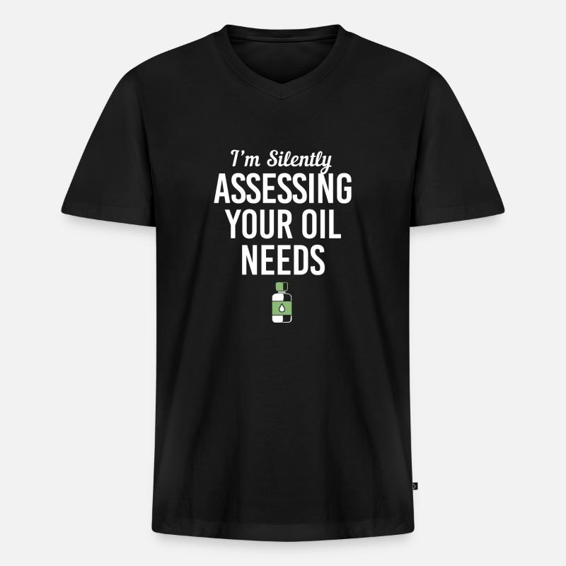 Ätherisches Öl - Männer Premium Bio T-Shirt mit V-Ausschnitt - Schwarz