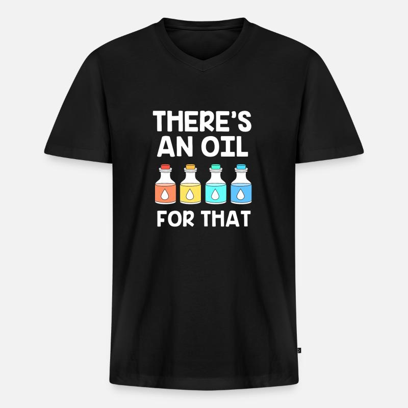 Ätherisches Öl - Männer Premium Bio T-Shirt mit V-Ausschnitt - Schwarz