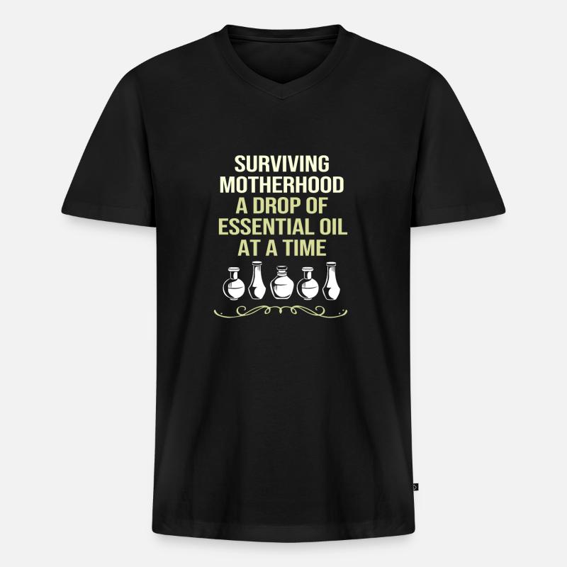 Ätherisches Öl - Männer Premium Bio T-Shirt mit V-Ausschnitt - Schwarz
