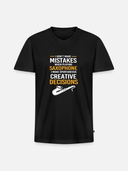 Saxophon Saxophonist - Männer Premium Bio T-Shirt mit V-Ausschnitt - Schwarz