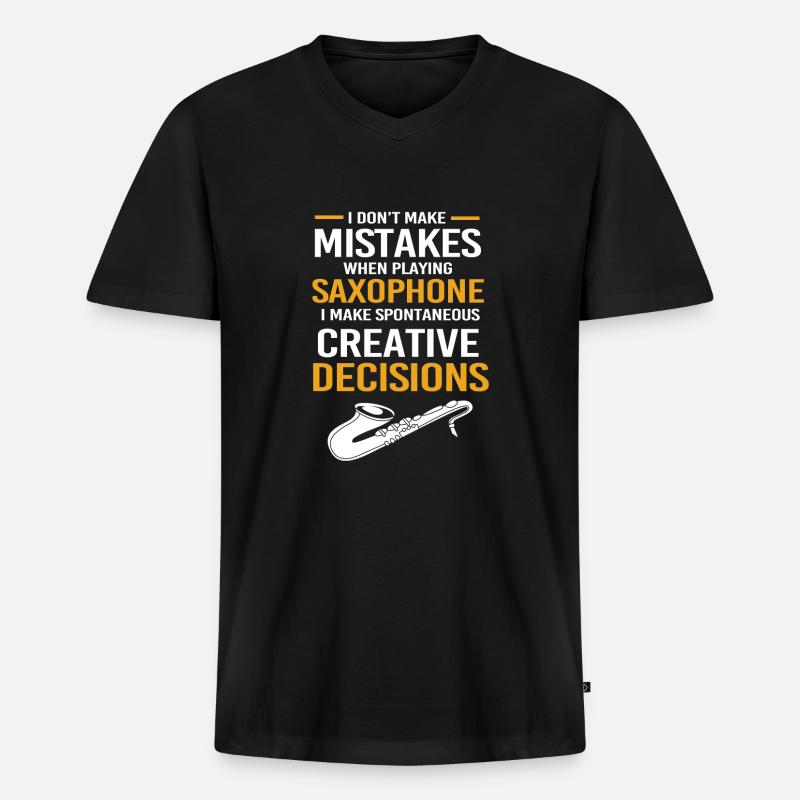 Saxophon Saxophonist - Männer Premium Bio T-Shirt mit V-Ausschnitt - Schwarz