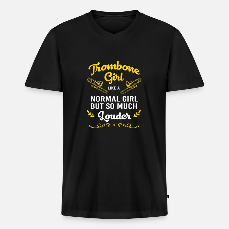 Posaune - Männer Premium Bio T-Shirt mit V-Ausschnitt - Schwarz