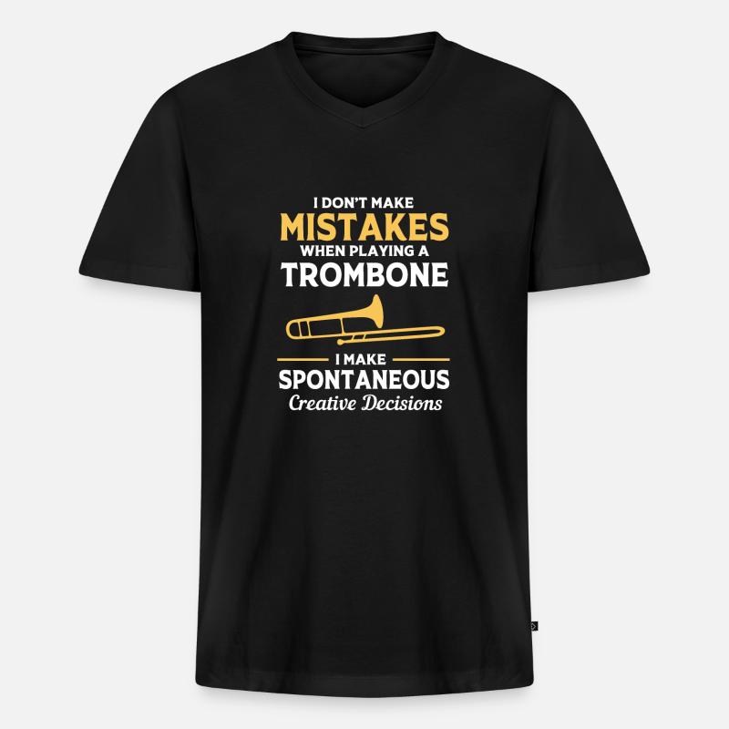 Posaune - Männer Premium Bio T-Shirt mit V-Ausschnitt - Schwarz