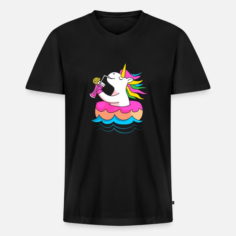 Pool Party - Männer Premium Bio T-Shirt mit V-Ausschnitt - Schwarz
