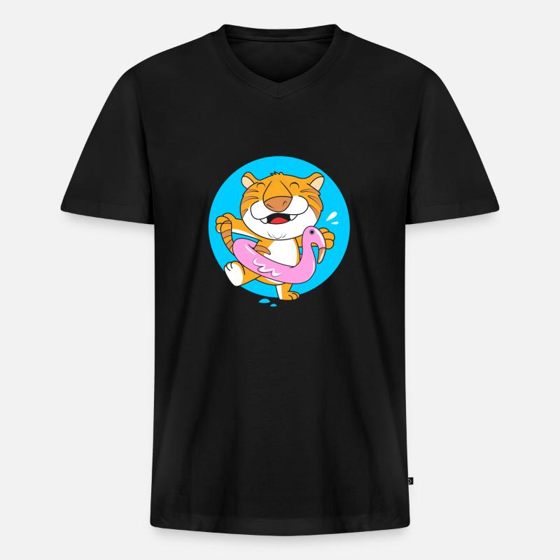 Pool Party - Männer Premium Bio T-Shirt mit V-Ausschnitt - Schwarz