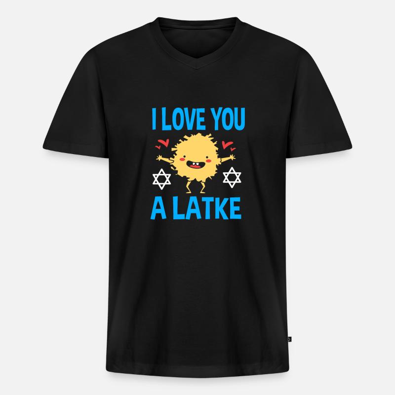 Chanukkah - Männer Premium Bio T-Shirt mit V-Ausschnitt - Schwarz