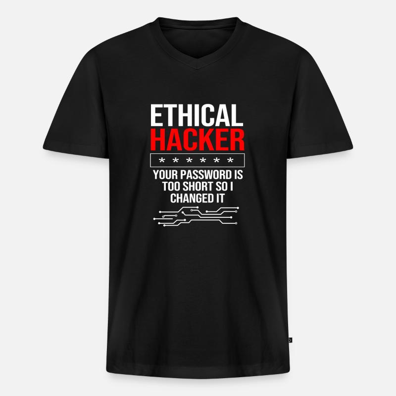 Cybersecurity Cyber Programmierer Hacker - Männer Premium Bio T-Shirt mit V-Ausschnitt - Schwarz