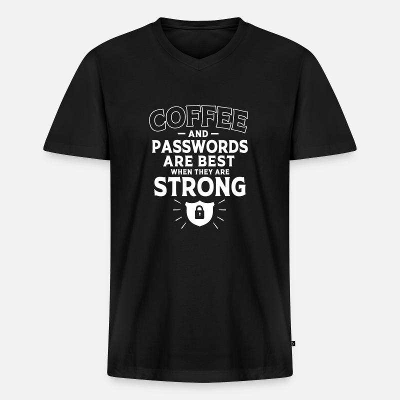 Cybersecurity Cyber Programmer Hacker - Men's Premium Organic T-shirt with V-neck - black