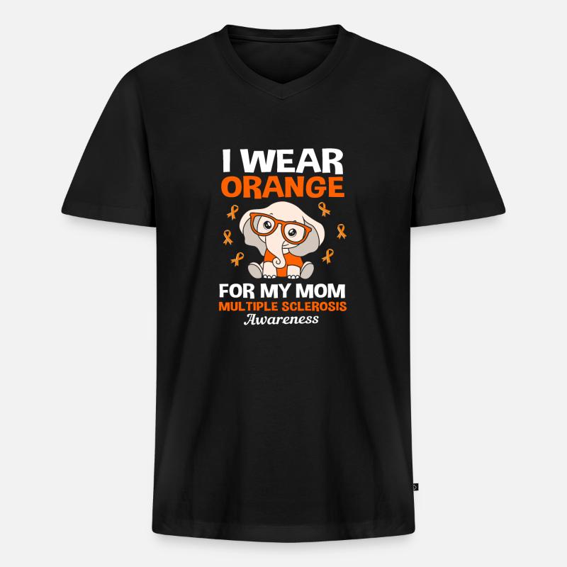 Multiple Sklerose MS - Männer Premium Bio T-Shirt mit V-Ausschnitt - Schwarz