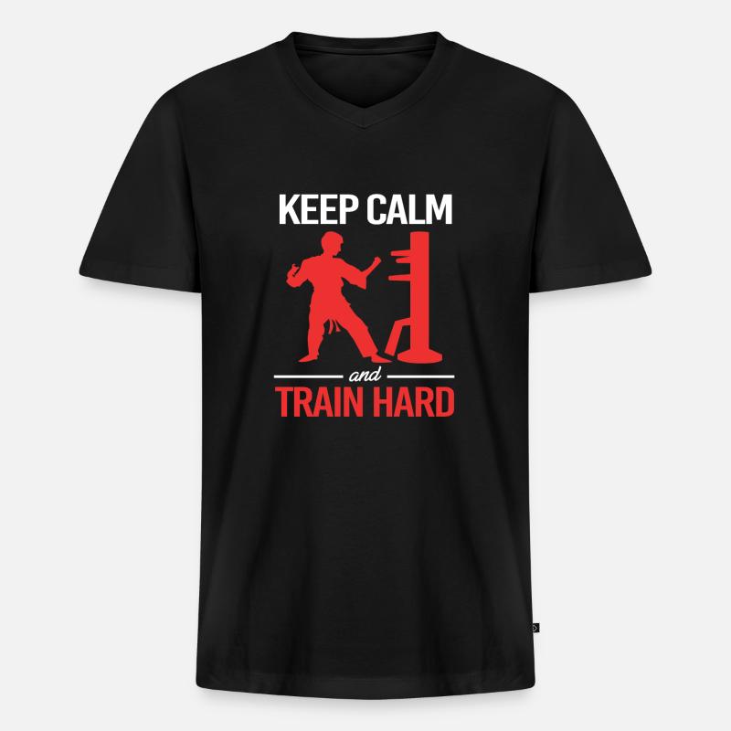 Wing Chun - Männer Premium Bio T-Shirt mit V-Ausschnitt - Schwarz
