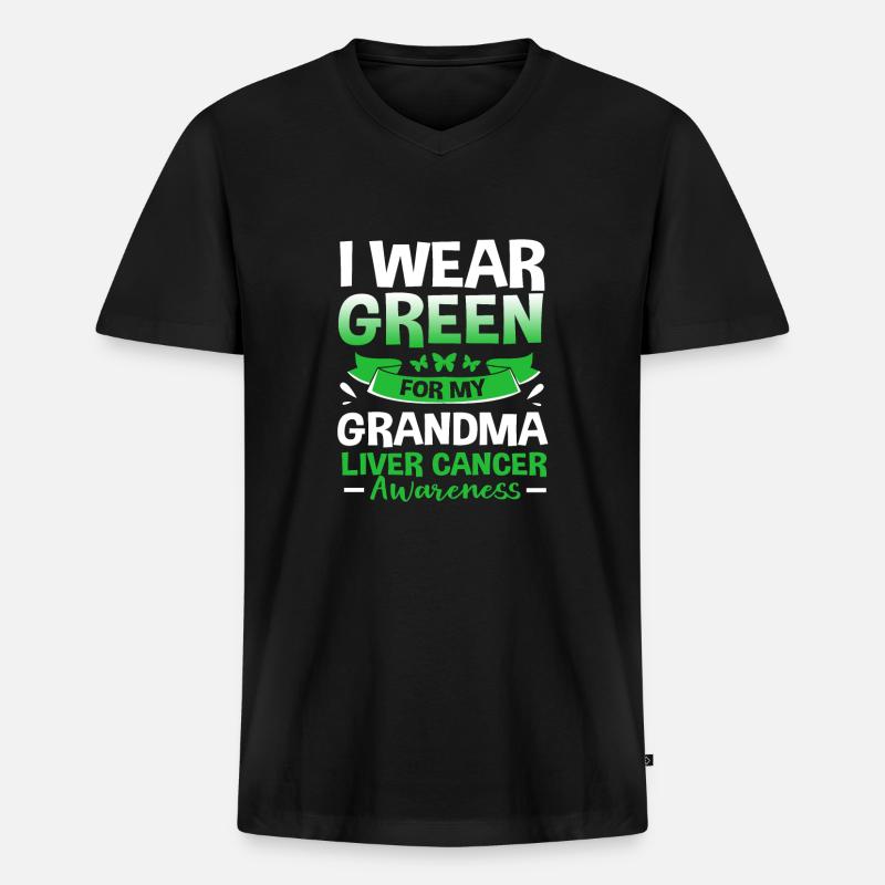 Lebererkrankung - Männer Premium Bio T-Shirt mit V-Ausschnitt - Schwarz