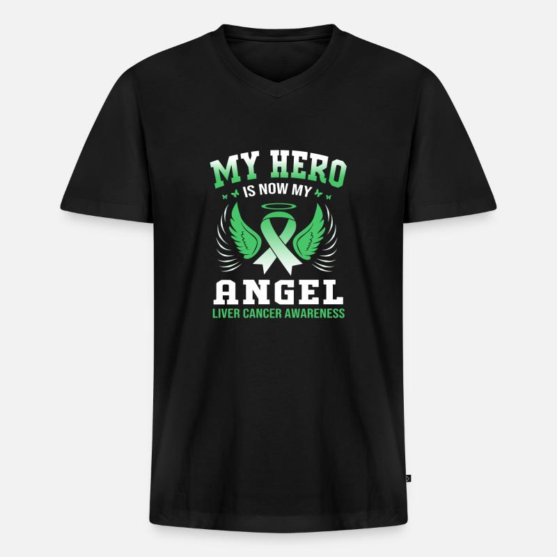 Lebererkrankung - Männer Premium Bio T-Shirt mit V-Ausschnitt - Schwarz