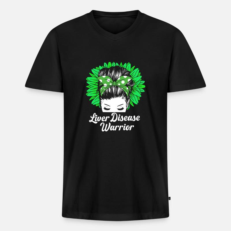 Lebererkrankung - Männer Premium Bio T-Shirt mit V-Ausschnitt - Schwarz