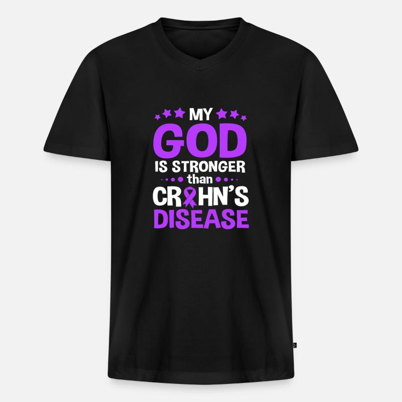 Morbus Crohn - Männer Premium Bio T-Shirt mit V-Ausschnitt - Schwarz