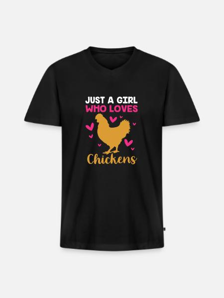 Chicken Poultry - Men's Premium Organic T-shirt with V-neck - black