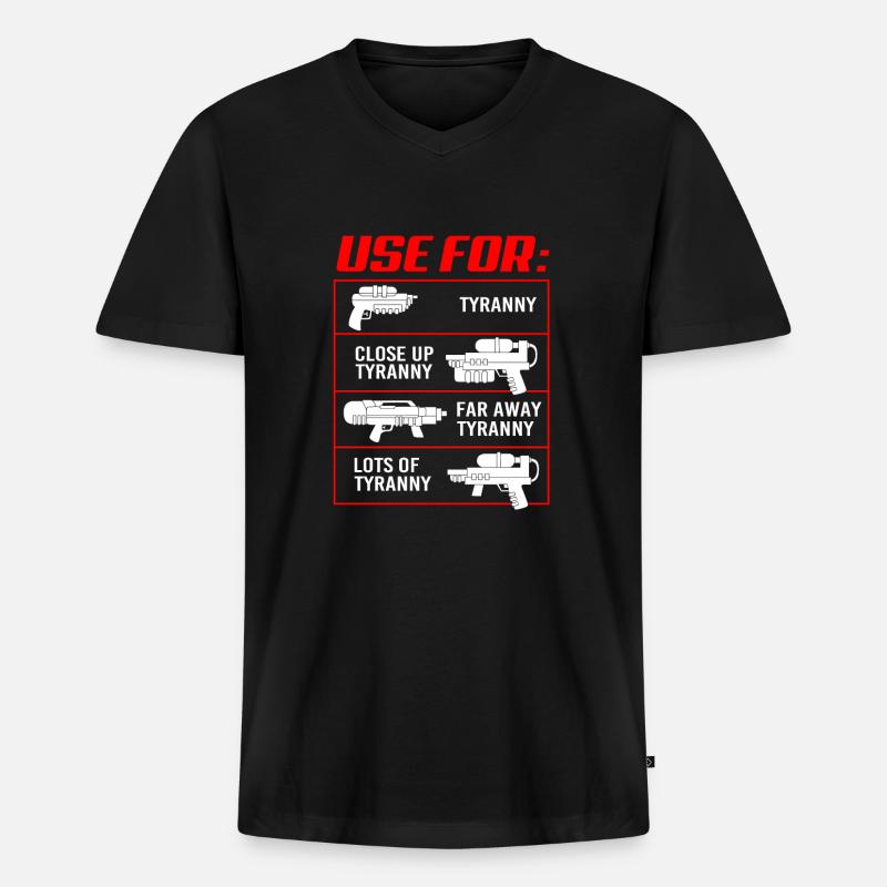 Wasserpistole - Männer Premium Bio T-Shirt mit V-Ausschnitt - Schwarz