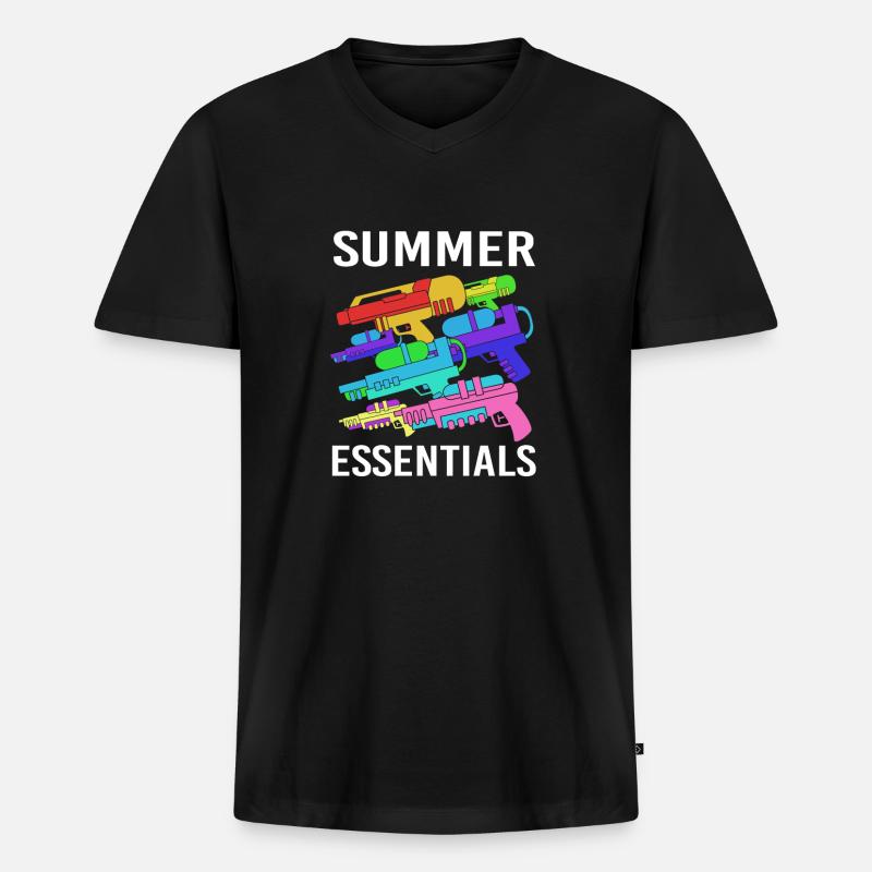 Wasserpistole - Männer Premium Bio T-Shirt mit V-Ausschnitt - Schwarz