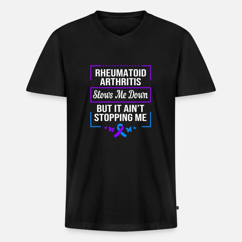 Rheuma Arthritis - Männer Premium Bio T-Shirt mit V-Ausschnitt - Schwarz