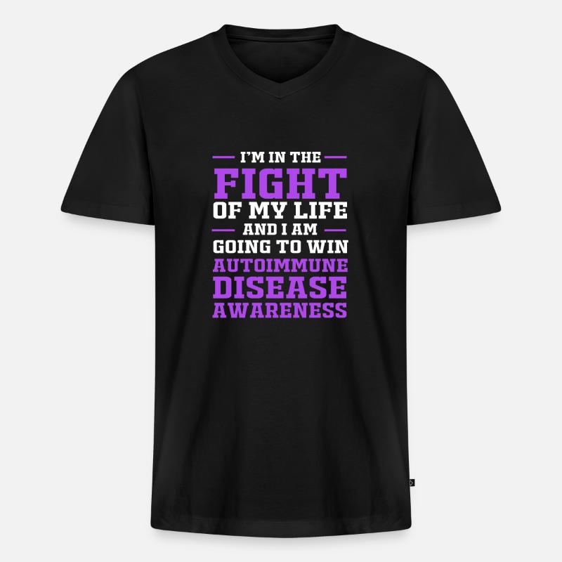 Autoimmunkrankheit - Männer Premium Bio T-Shirt mit V-Ausschnitt - Schwarz