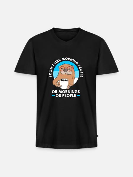 Loutre - T-shirt encolure en V Premium bio Homme - noir