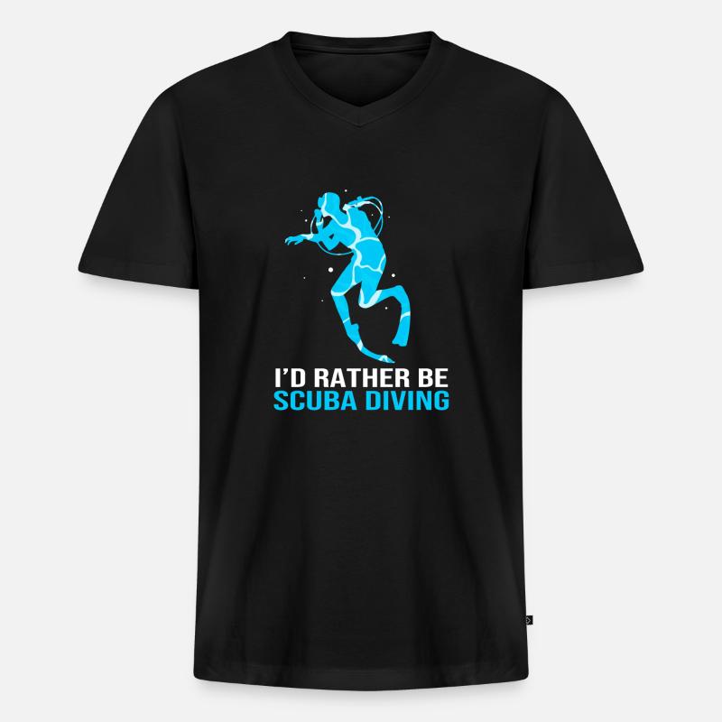 Tauchen - Männer Premium Bio T-Shirt mit V-Ausschnitt - Schwarz