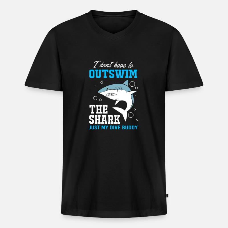 Tauchen - Männer Premium Bio T-Shirt mit V-Ausschnitt - Schwarz