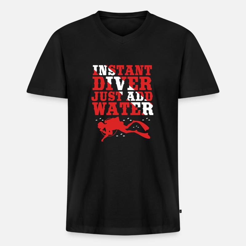 Tauchen - Männer Premium Bio T-Shirt mit V-Ausschnitt - Schwarz
