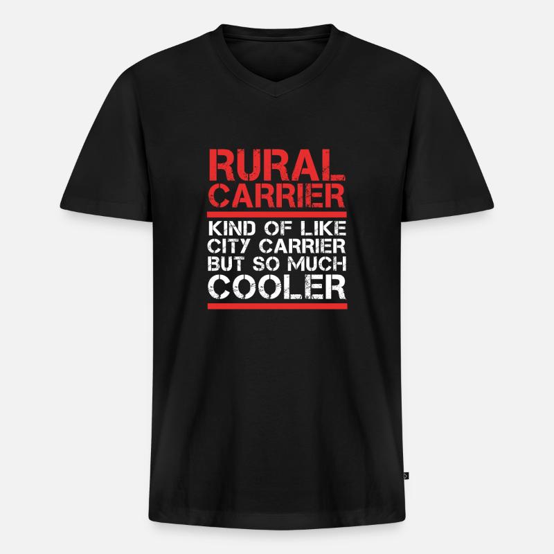 Postbote - Männer Premium Bio T-Shirt mit V-Ausschnitt - Schwarz