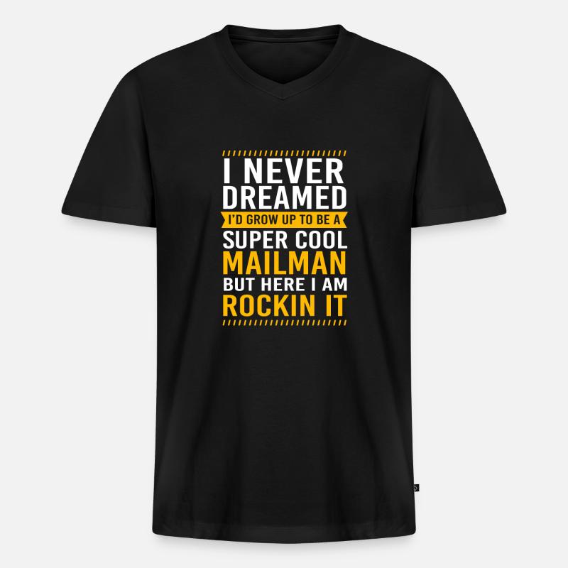 Postbote - Männer Premium Bio T-Shirt mit V-Ausschnitt - Schwarz