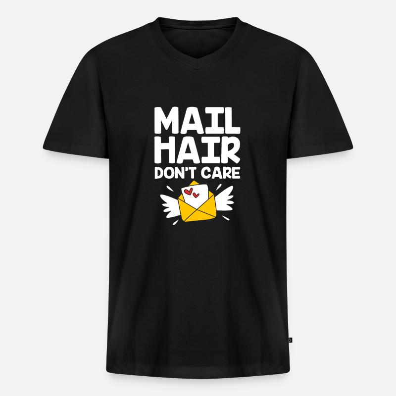 Postbote - Männer Premium Bio T-Shirt mit V-Ausschnitt - Schwarz