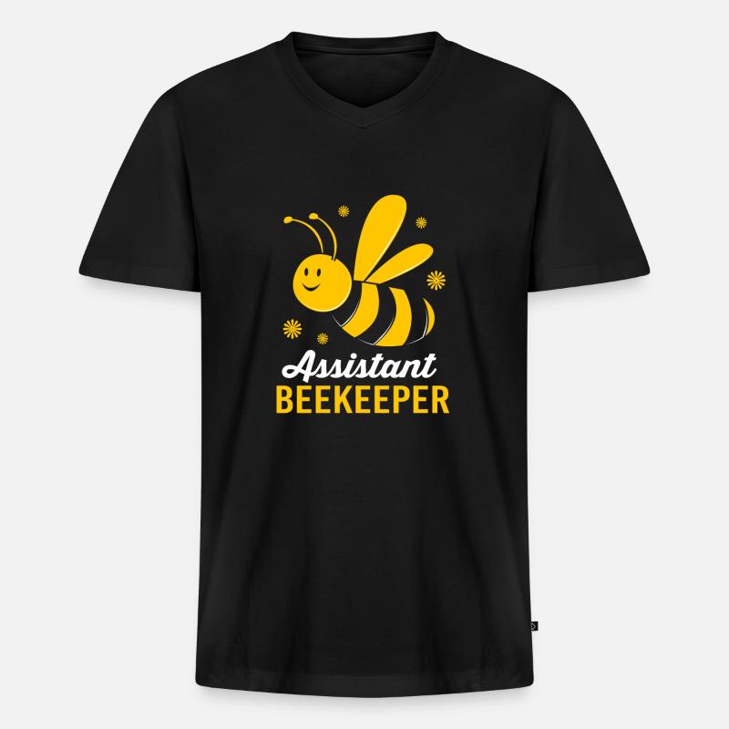 Imker - Männer Premium Bio T-Shirt mit V-Ausschnitt - Schwarz