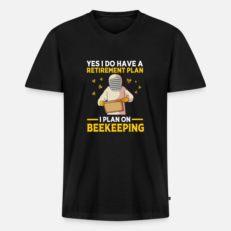 Imker - Männer Premium Bio T-Shirt mit V-Ausschnitt - Schwarz