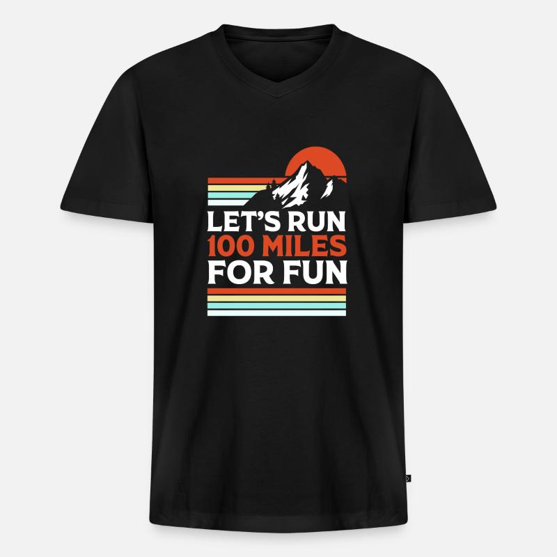 Trailrunning - Männer Premium Bio T-Shirt mit V-Ausschnitt - Schwarz