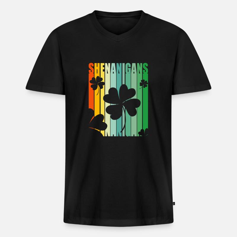Shenanigan - Männer Premium Bio T-Shirt mit V-Ausschnitt - Schwarz