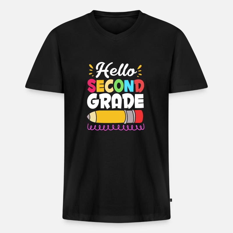 2. Klasse - Männer Premium Bio T-Shirt mit V-Ausschnitt - Schwarz