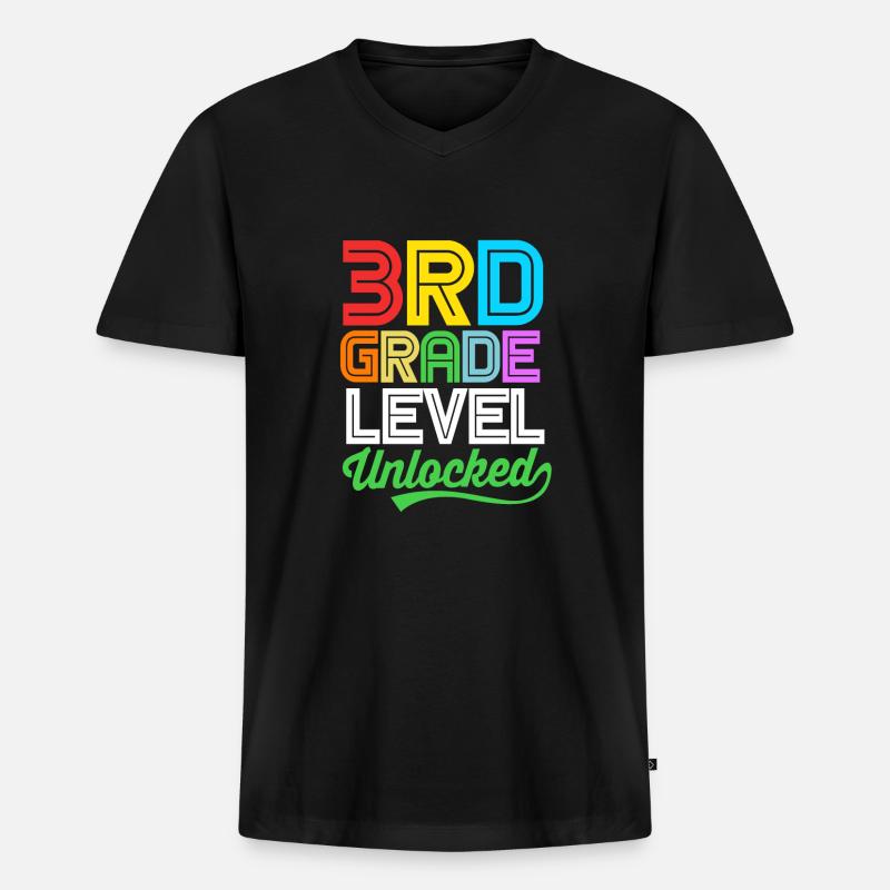 3. Klasse - Männer Premium Bio T-Shirt mit V-Ausschnitt - Schwarz