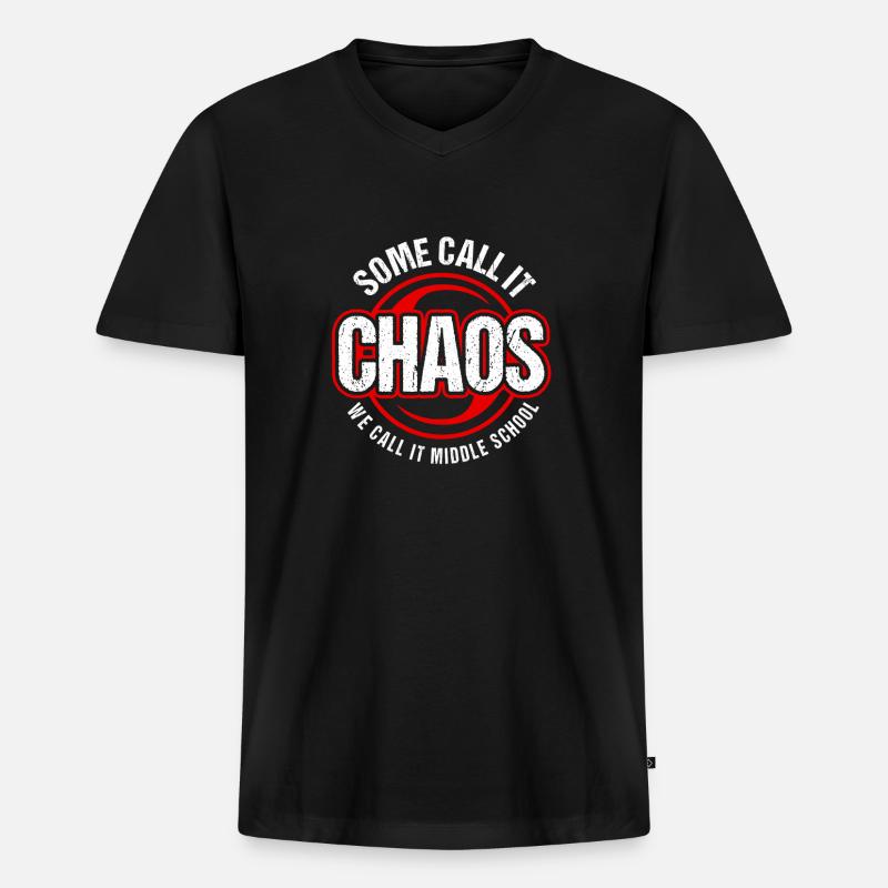 Lehrer der Mittelstufe - Männer Premium Bio T-Shirt mit V-Ausschnitt - Schwarz