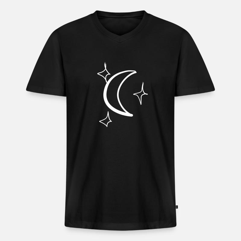 Sterne Stern - Männer Premium Bio T-Shirt mit V-Ausschnitt - Schwarz