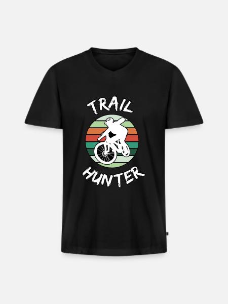 Mountainbike Trail hunter - Men's Premium Organic T-shirt with V-neck - black