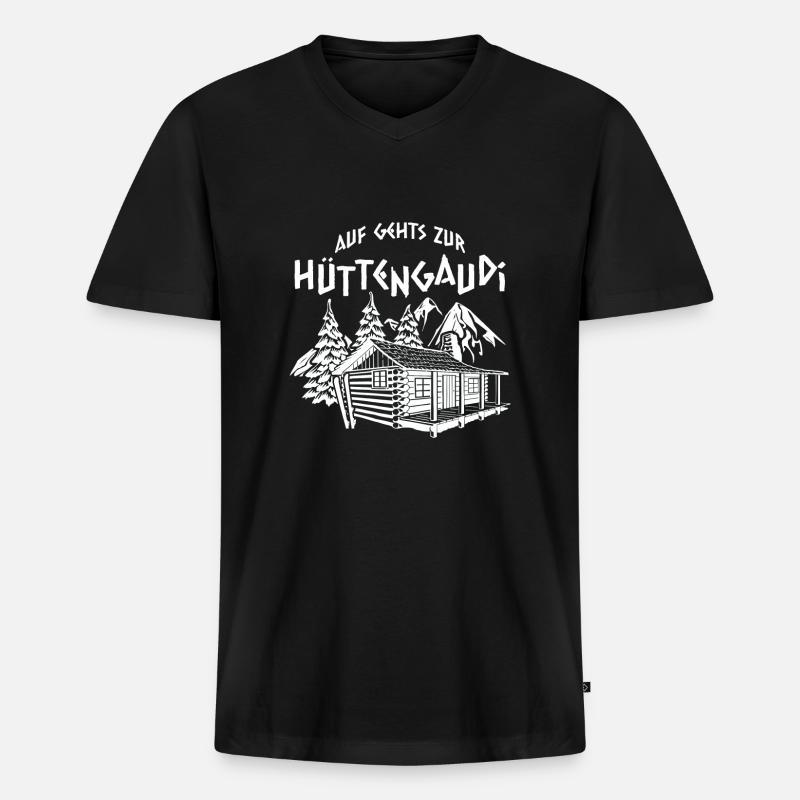 Après-Ski - Männer Premium Bio T-Shirt mit V-Ausschnitt - Schwarz