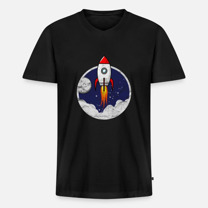 Space Shuttle Piccolo razzo per bambini grunge - Maglietta ecologica premium da uomo con scollo a V - nero