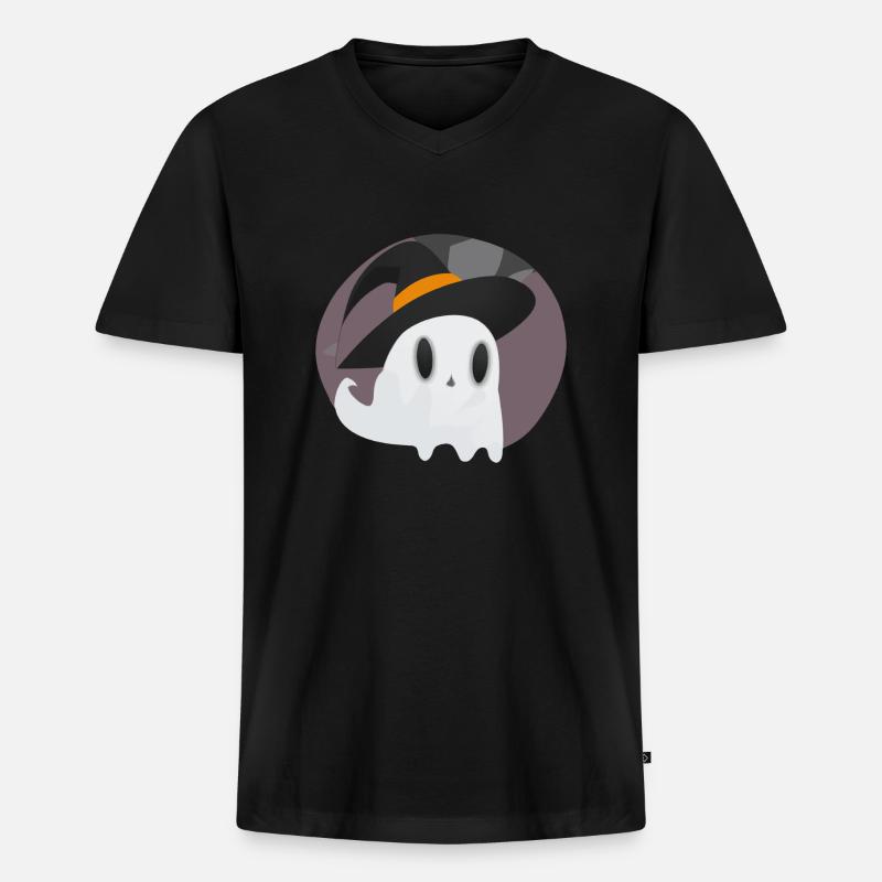 AI Hexe Geist - Männer Premium Bio T-Shirt mit V-Ausschnitt - Schwarz