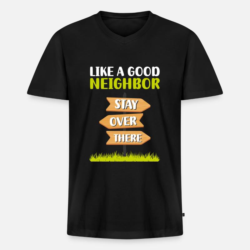 Nachbarschaft Freunde Bier Einweihung - Männer Premium Bio T-Shirt mit V-Ausschnitt - Schwarz