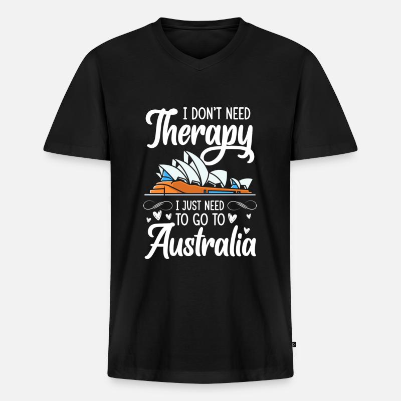 Outback Koala Metropole - Männer Premium Bio T-Shirt mit V-Ausschnitt - Schwarz
