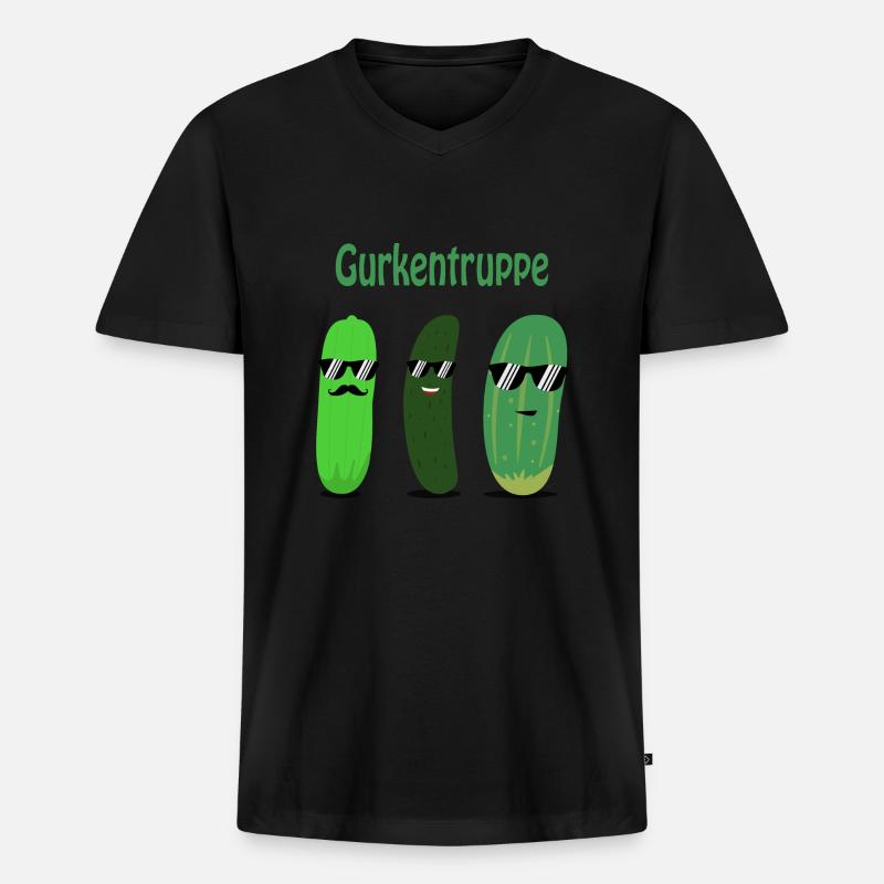 Gurken - Gurke - Gurkentruppe - Männer Premium Bio T-Shirt mit V-Ausschnitt - Schwarz